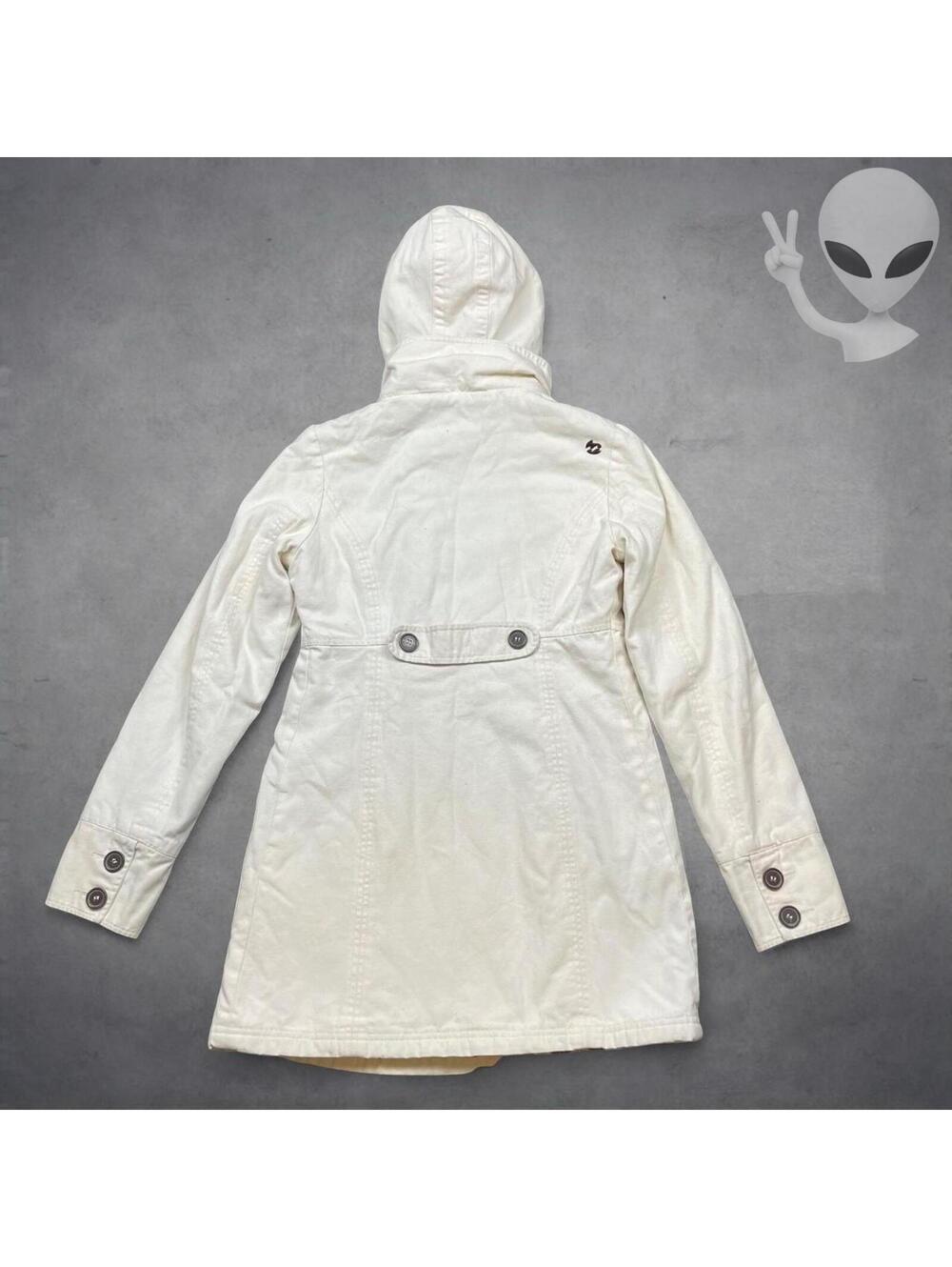 Vintage Billabong Ivory Peacoat Small Removable Fur Hood 90s - Picture 7 of 8
